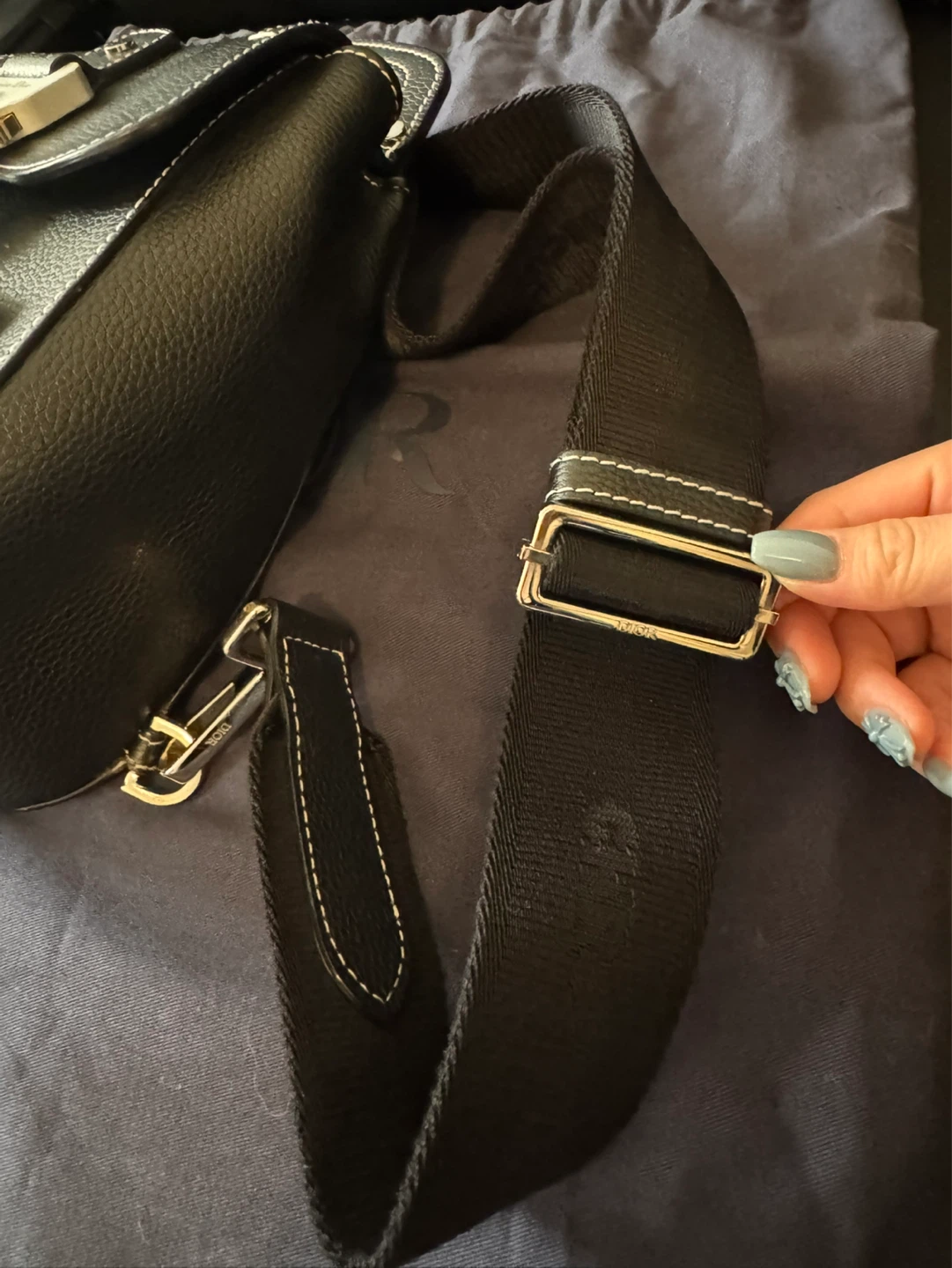 Christian Dior Black Leather Saddle Bag - photo 5