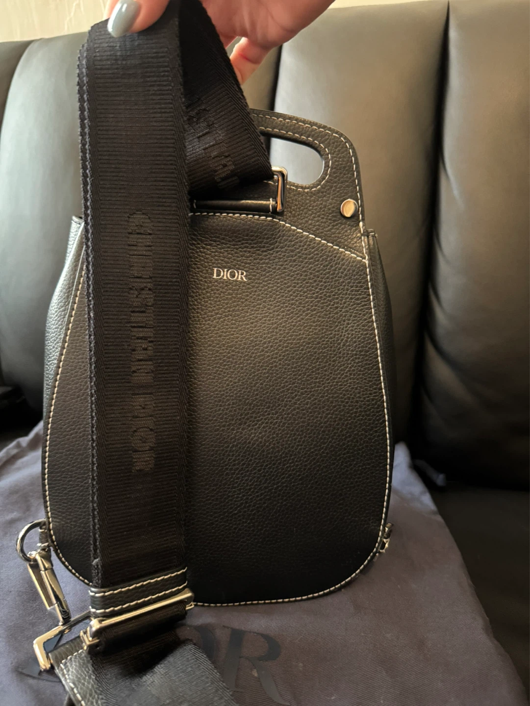 Christian Dior Black Leather Saddle Bag - photo 4