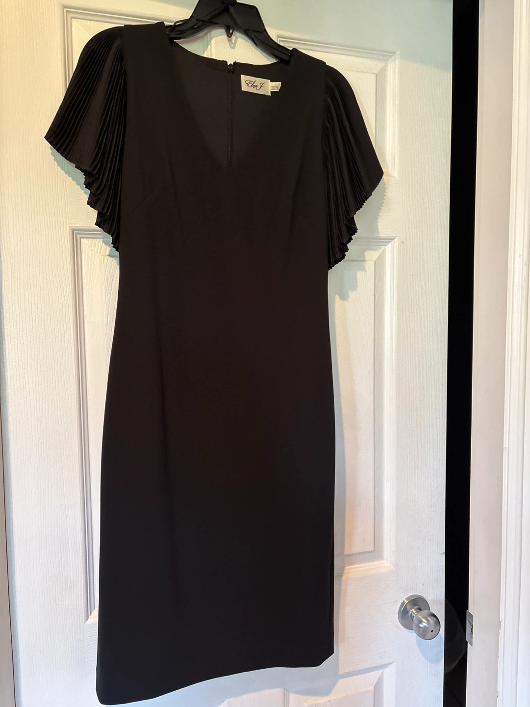 Eliza J Black Dress with Pleated Sleeves - photo 2