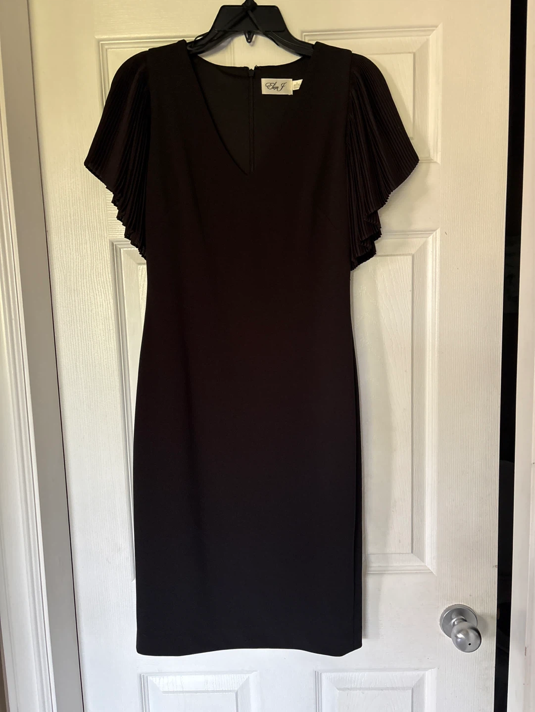 Eliza J Black Dress with Pleated Sleeves - photo 3
