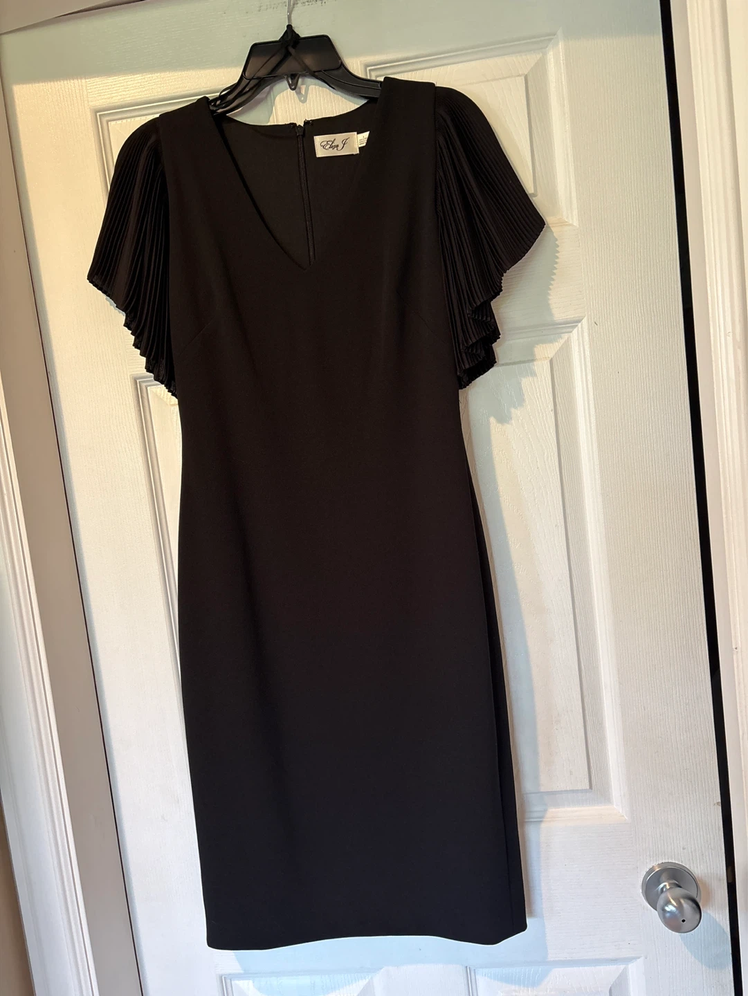 Eliza J Black Dress with Pleated Sleeves