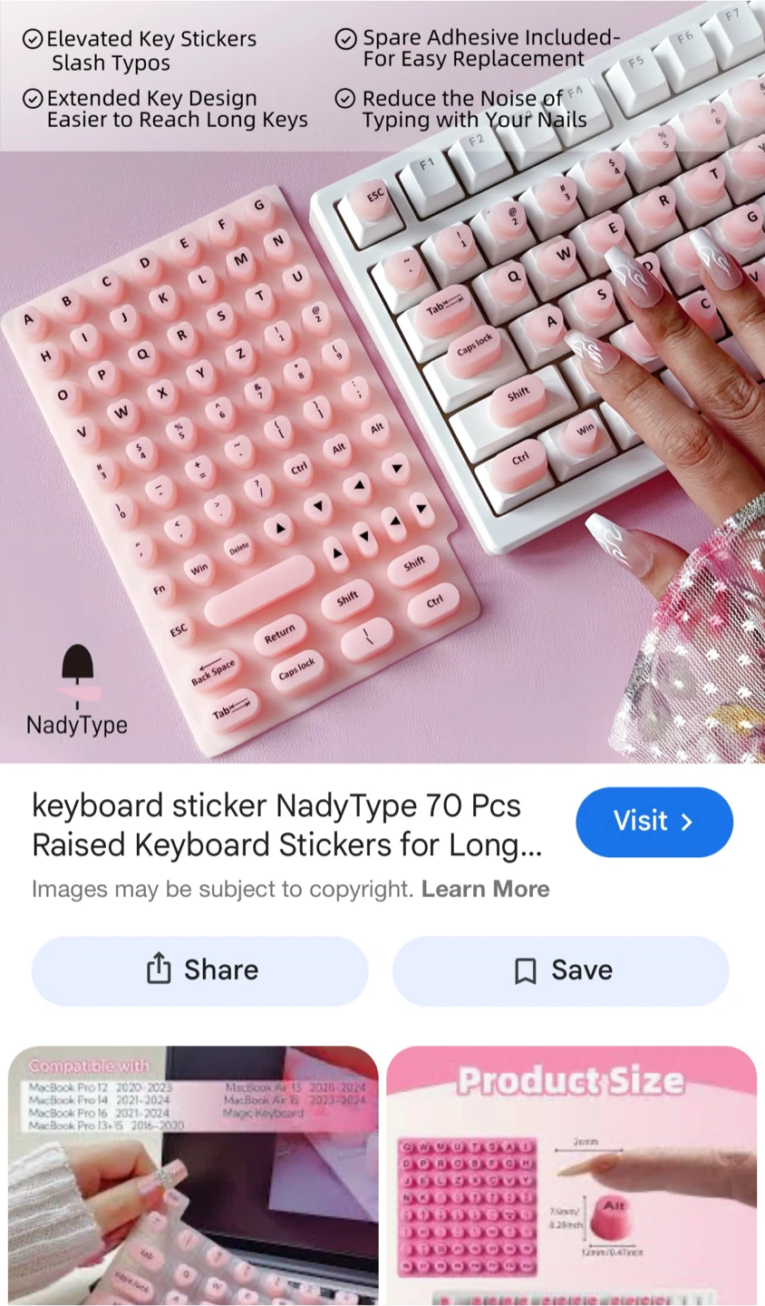 NadyType Keyboard  Raised Stickers - photo 5