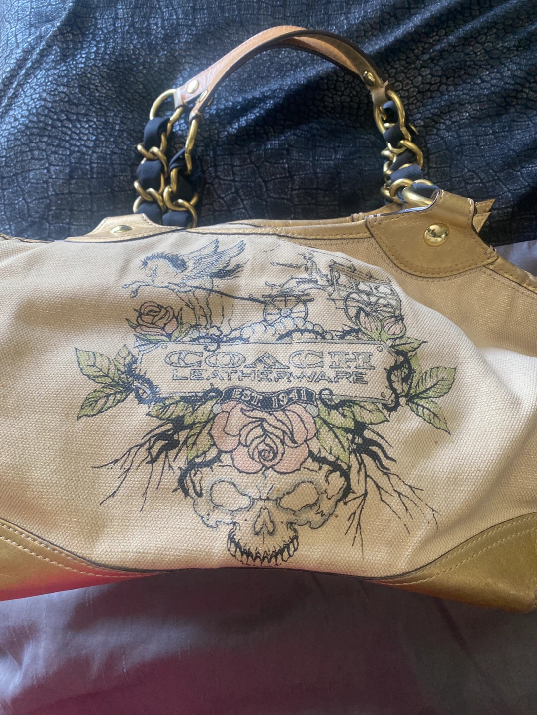 Coach Leatherware Canvas Tote Bag
