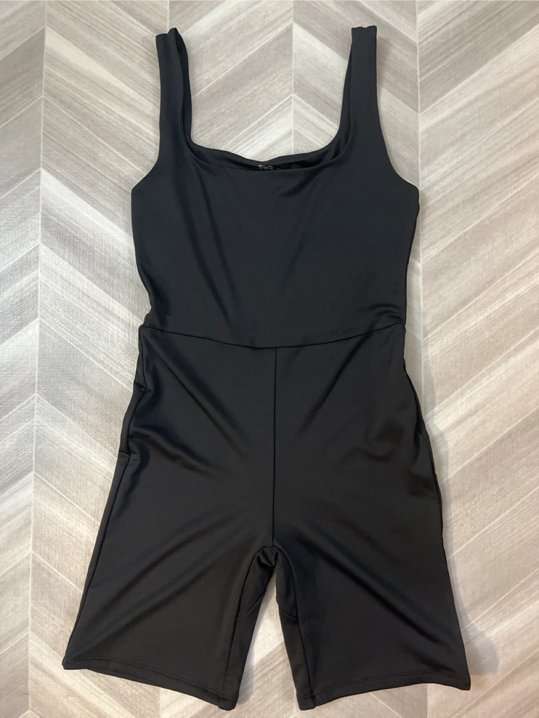 Black Sleeveless Romper Shorts
