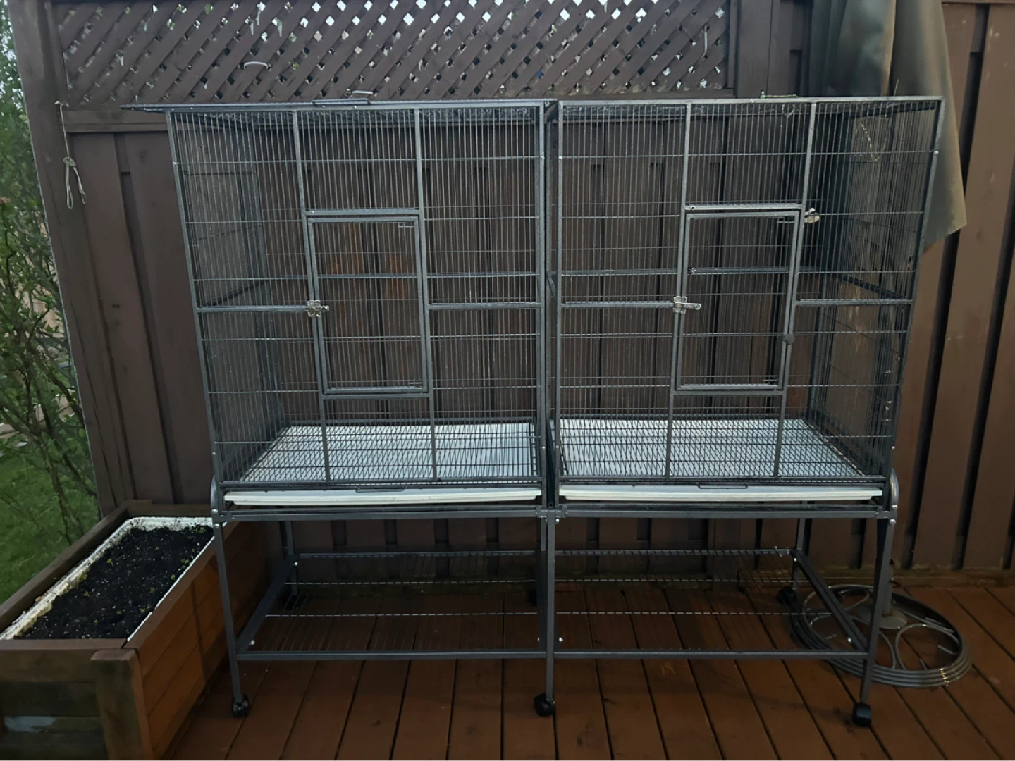 Large Double Bird Cage on Stand
