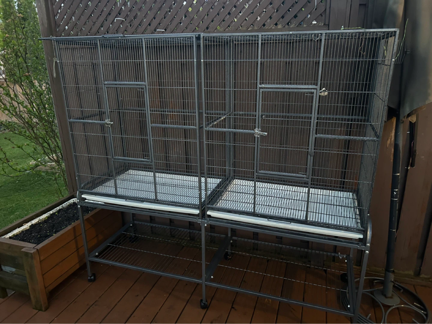 Large Double Bird Cage on Stand - photo 2
