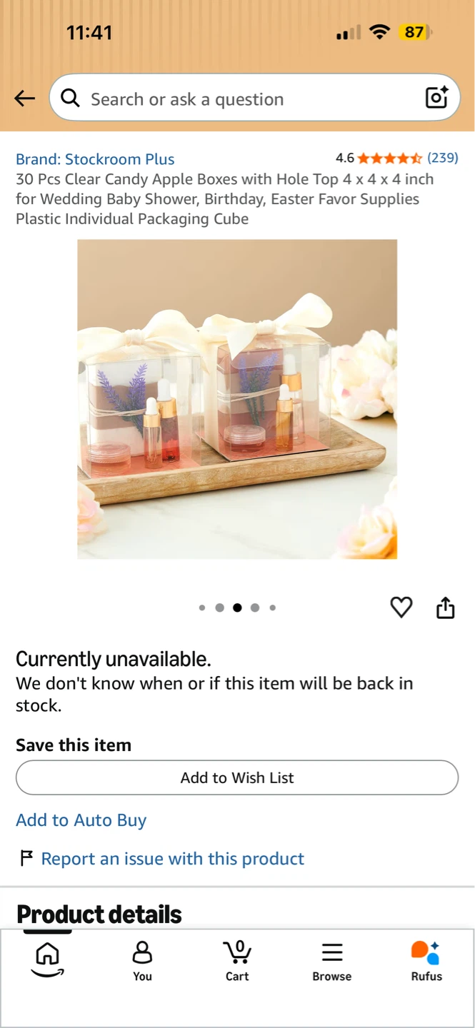 Stockroom Plus 30 Clear Candy Apple Boxes (4x4x4 Inch)