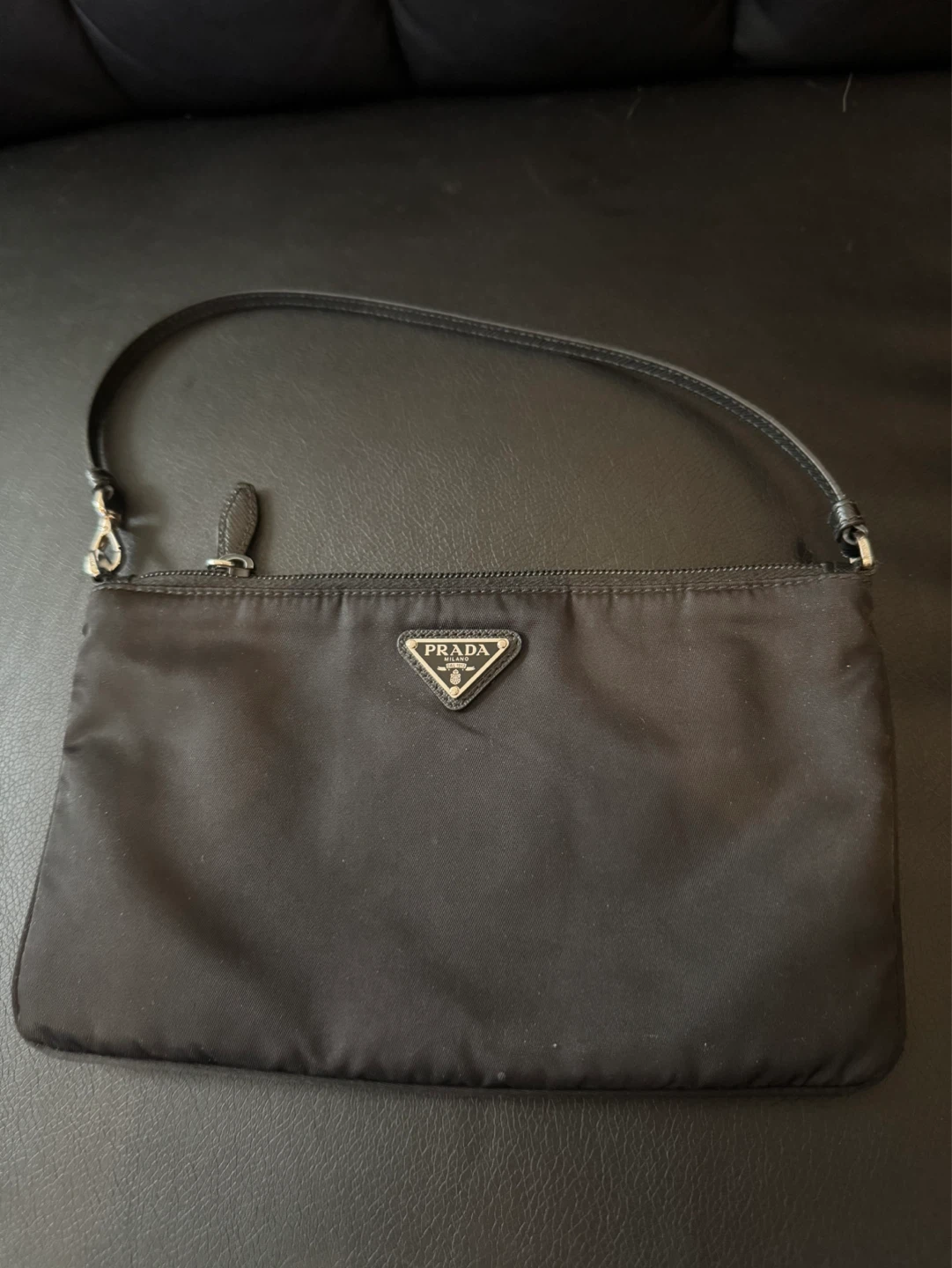 Prada Black Nylon Pouch Bag