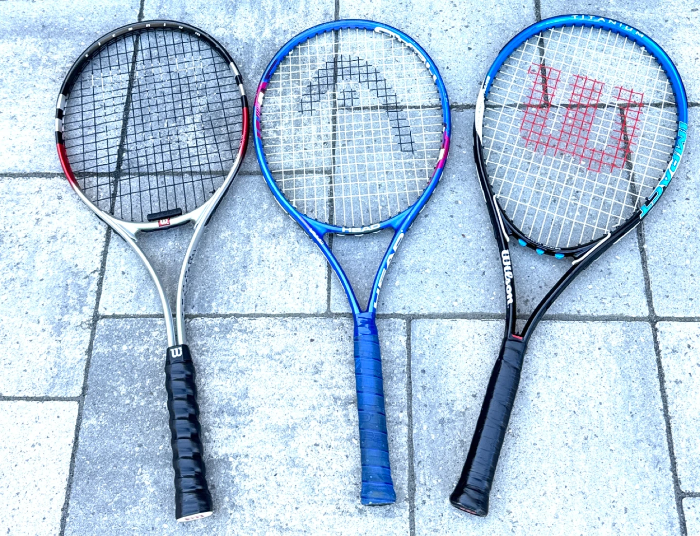 3 Tennis Rackets $38/45/40 EA - Wilson, Head, and Unbranded