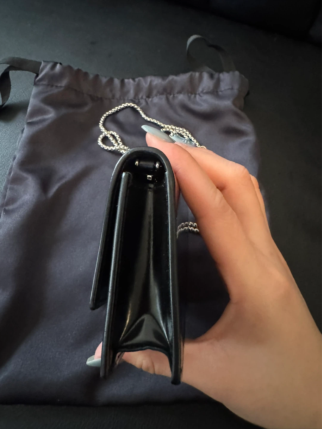 Prada Black Leather Chain Wallet - photo 4
