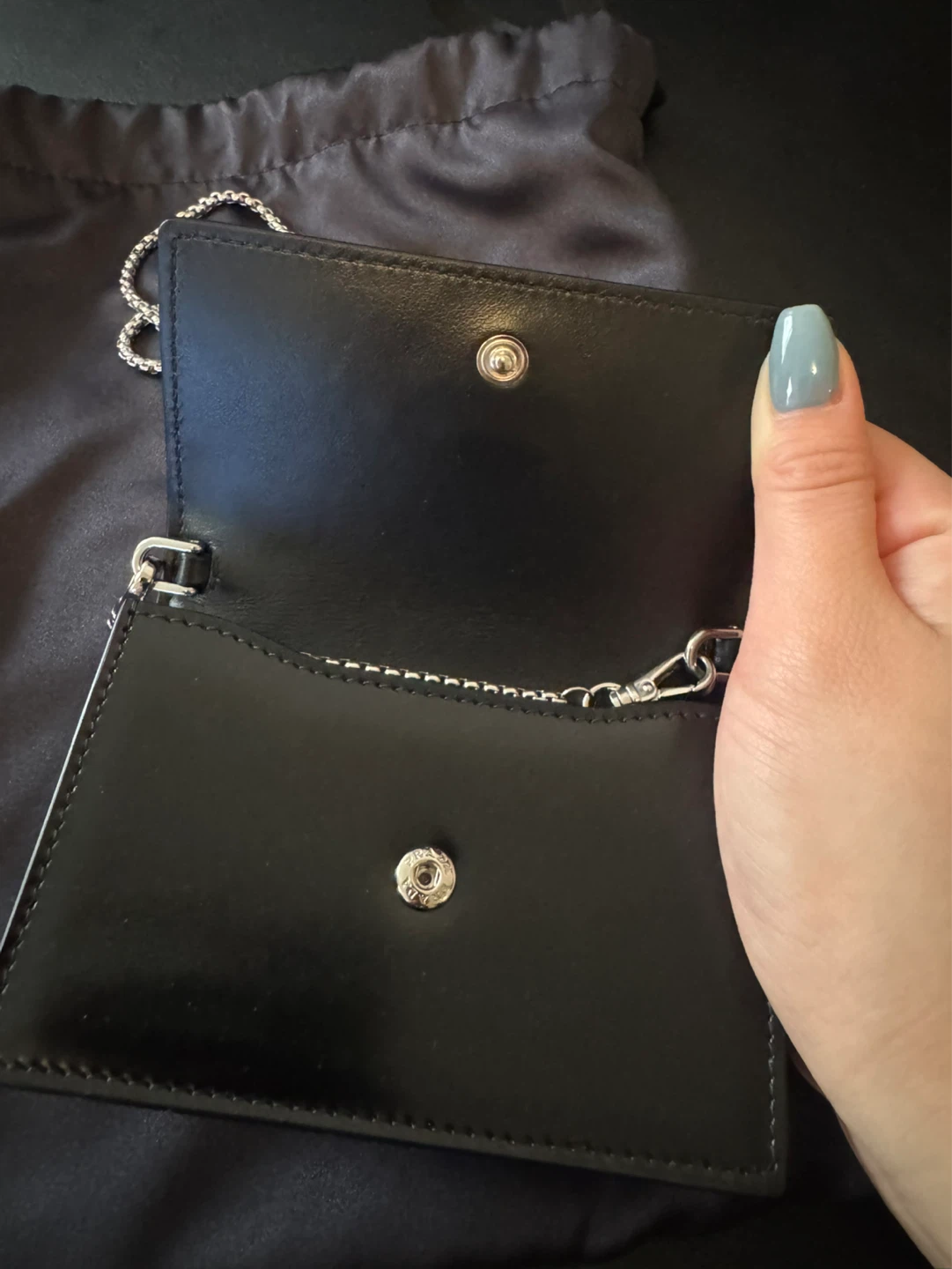 Prada Black Leather Chain Wallet - photo 5