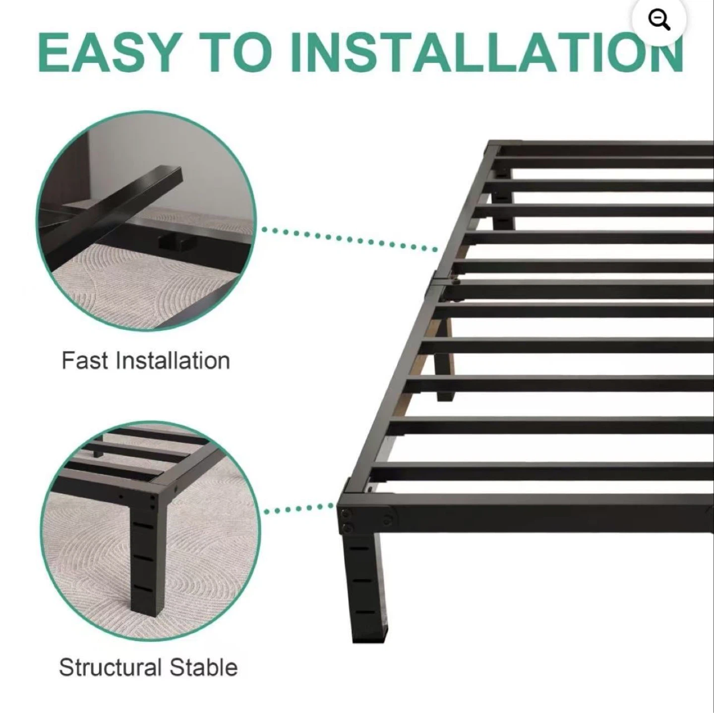 Viisari Twin 14 Inch Metal Bed Frame - photo 3