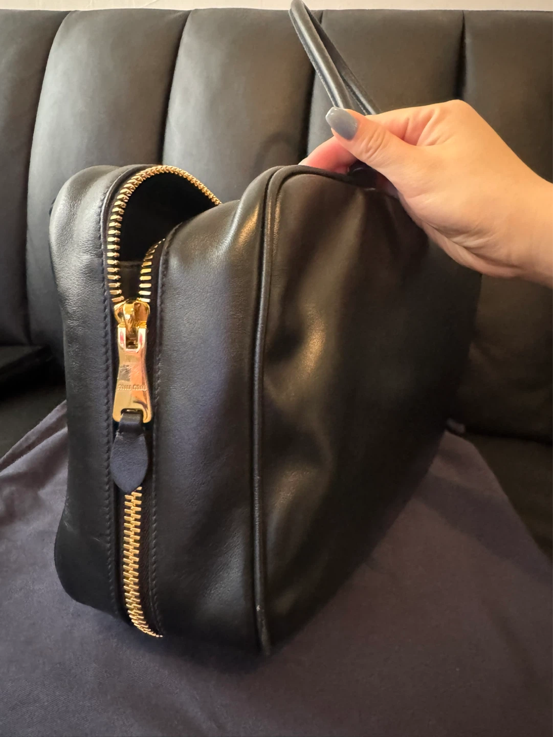 Miu Miu Black Leather Top Handle Bag - photo 4