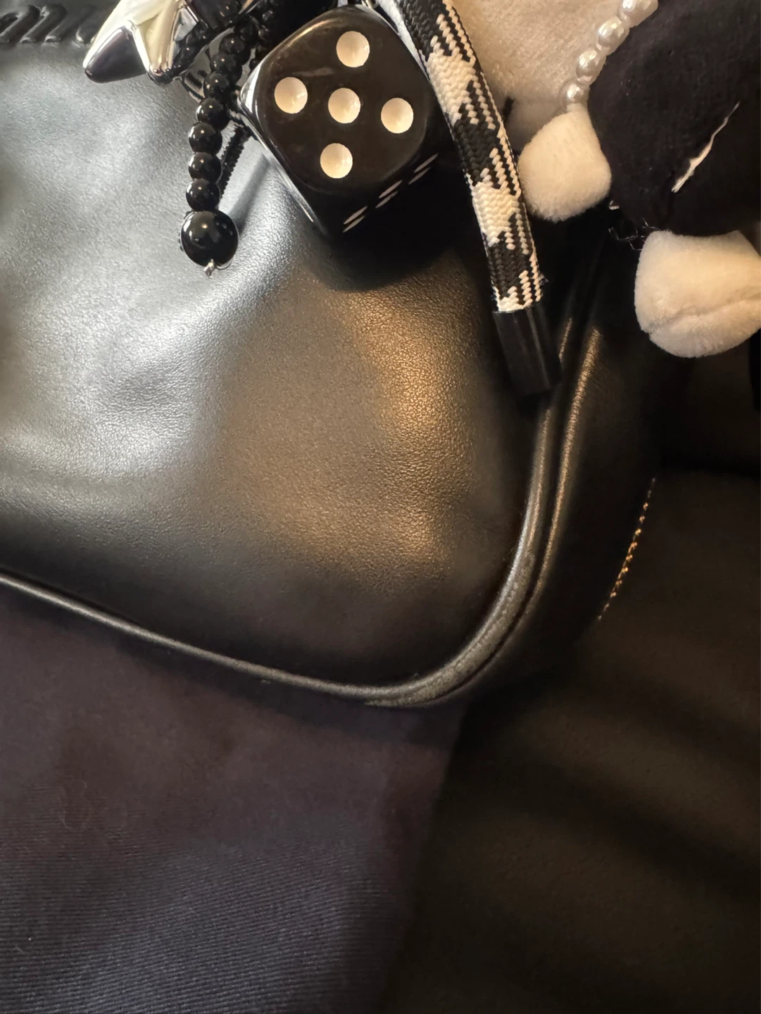 Miu Miu Black Leather Top Handle Bag - photo 5