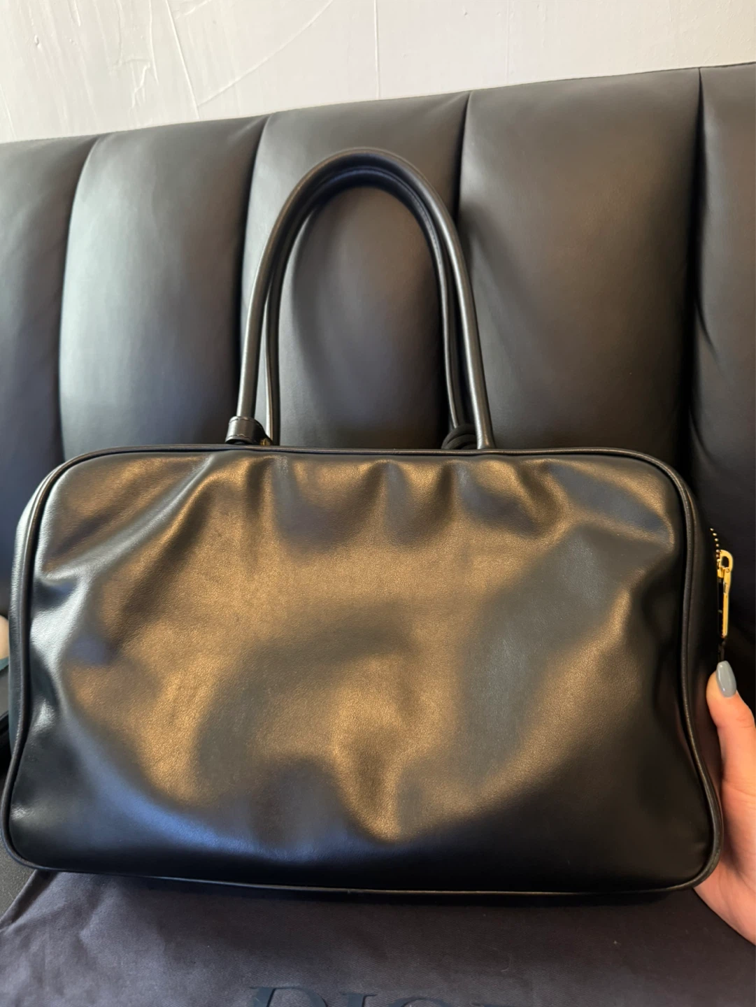 Miu Miu Black Leather Top Handle Bag - photo 3