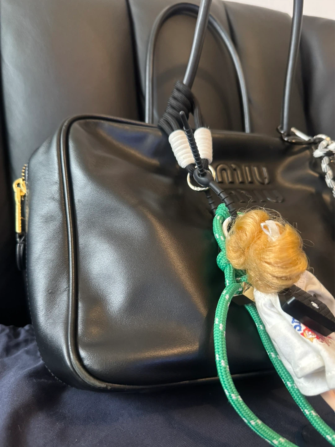 Miu Miu Black Leather Top Handle Bag - photo 2