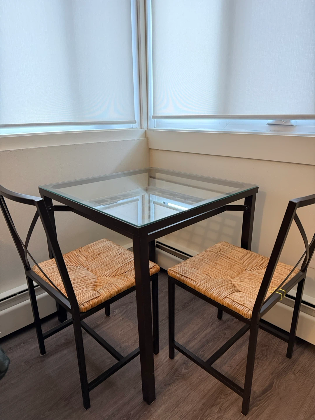 Glass Top Bistro Table and 2 Chairs