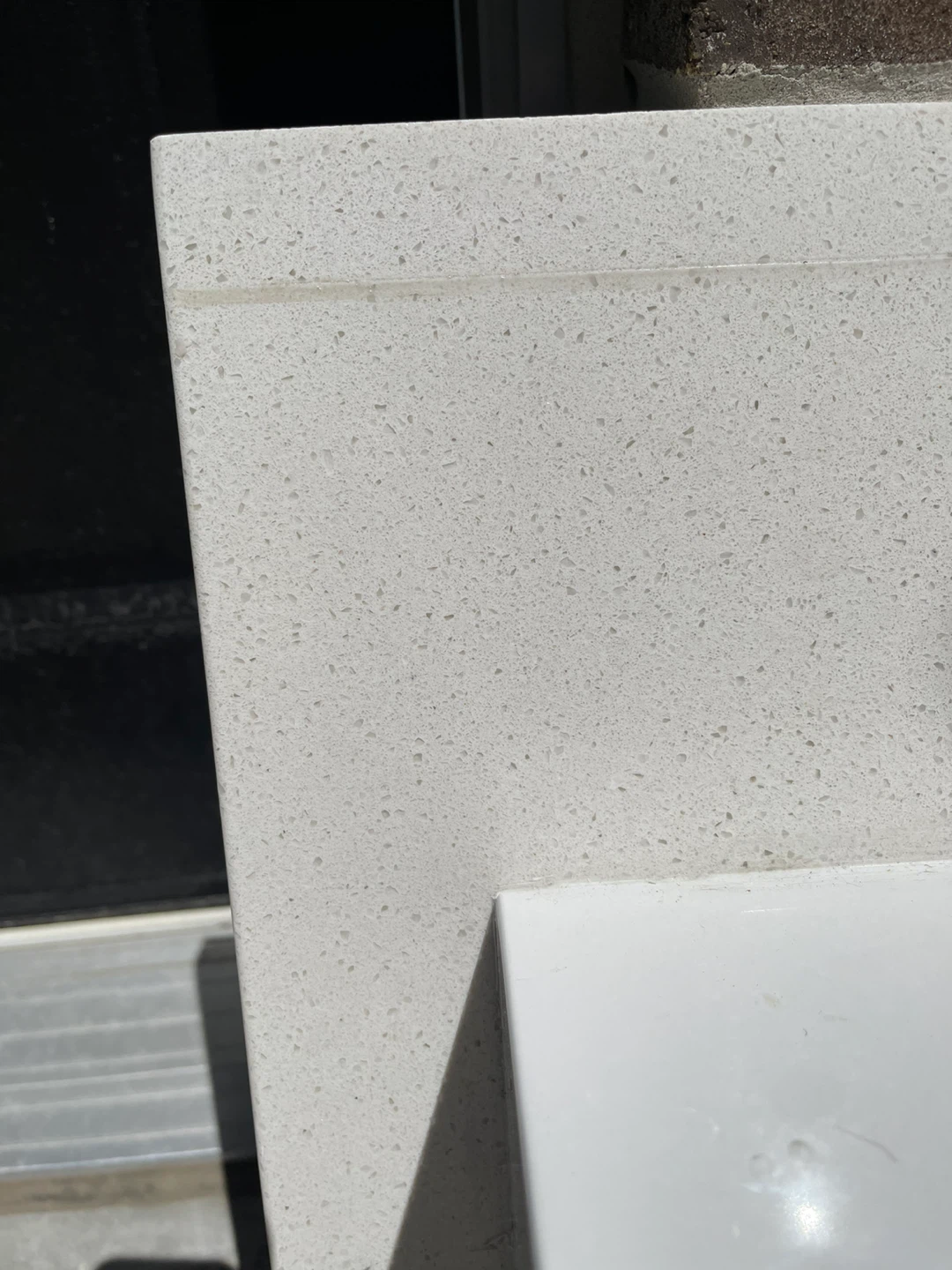 White Bathroom Vanity Top with Vessel Sink - photo 2