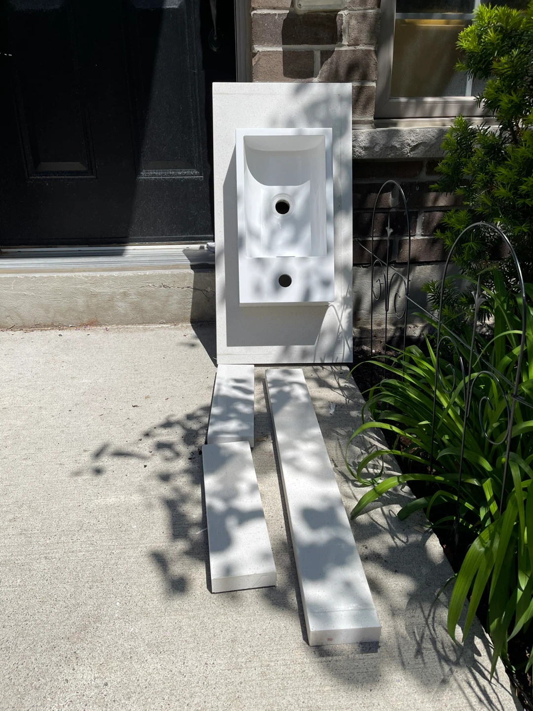 White Bathroom Vanity Top with Vessel Sink
