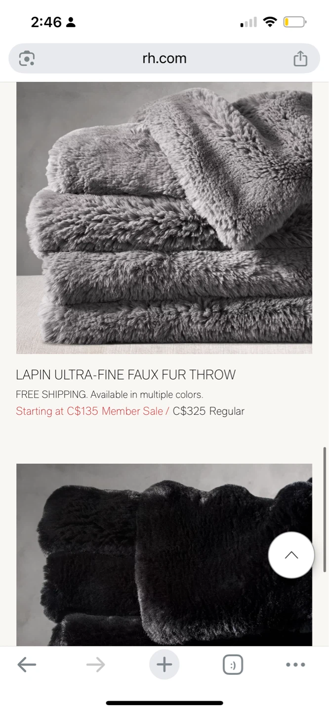 FREE Restoration Hardware Faux Fur Throw - photo 3