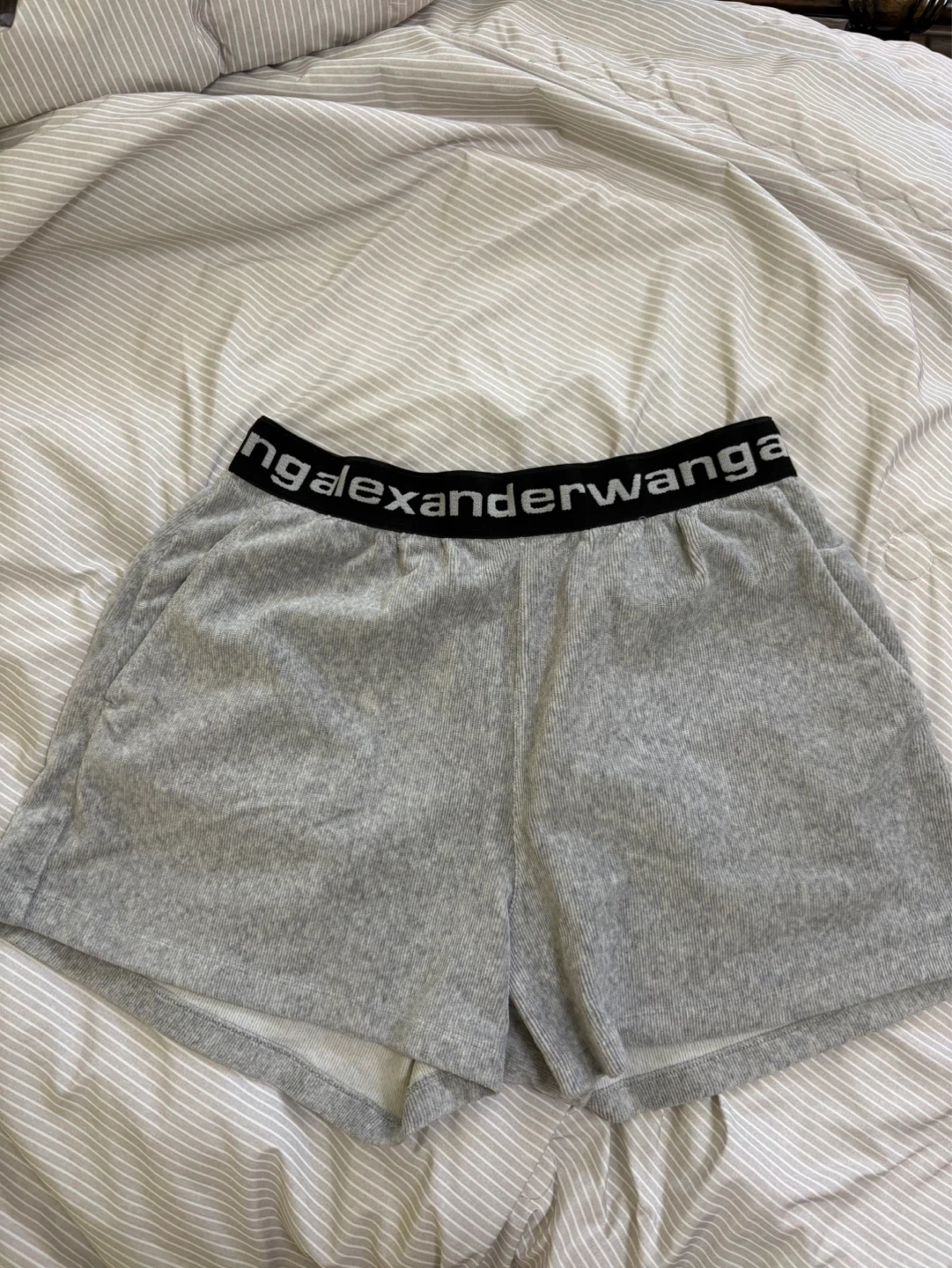 Alexander Wang Grey Ribbed Shorts XS