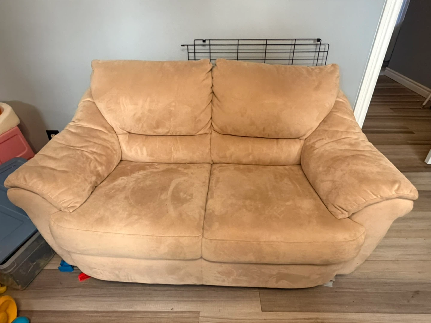 Tan Suede Loveseat and Couch - photo 2