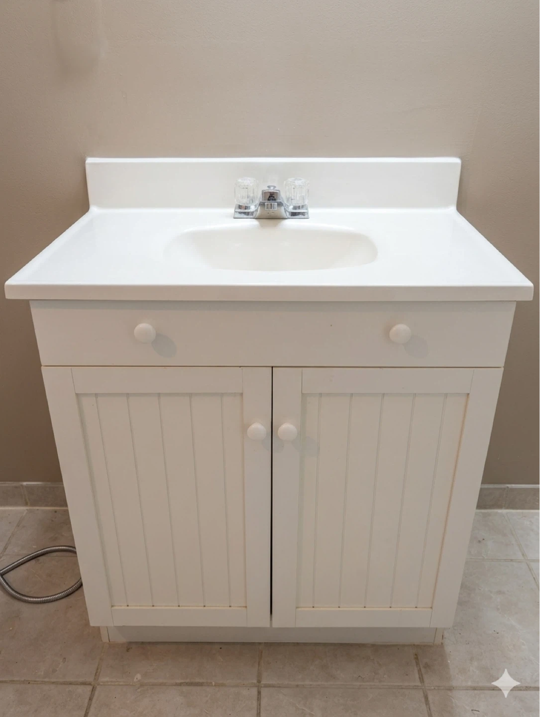 White Bathroom Vanity with Sink