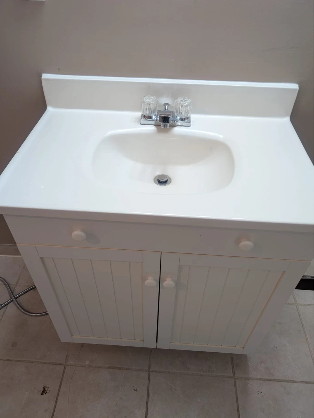 White Bathroom Vanity with Sink - photo 3
