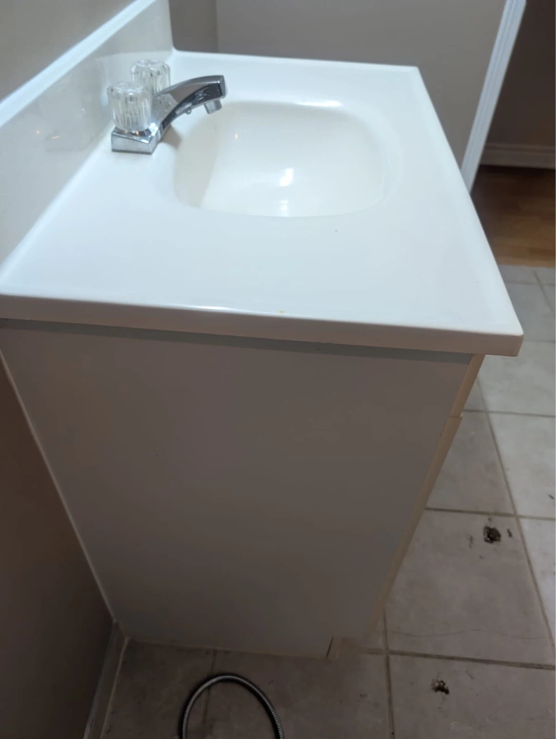 White Bathroom Vanity with Sink - photo 2