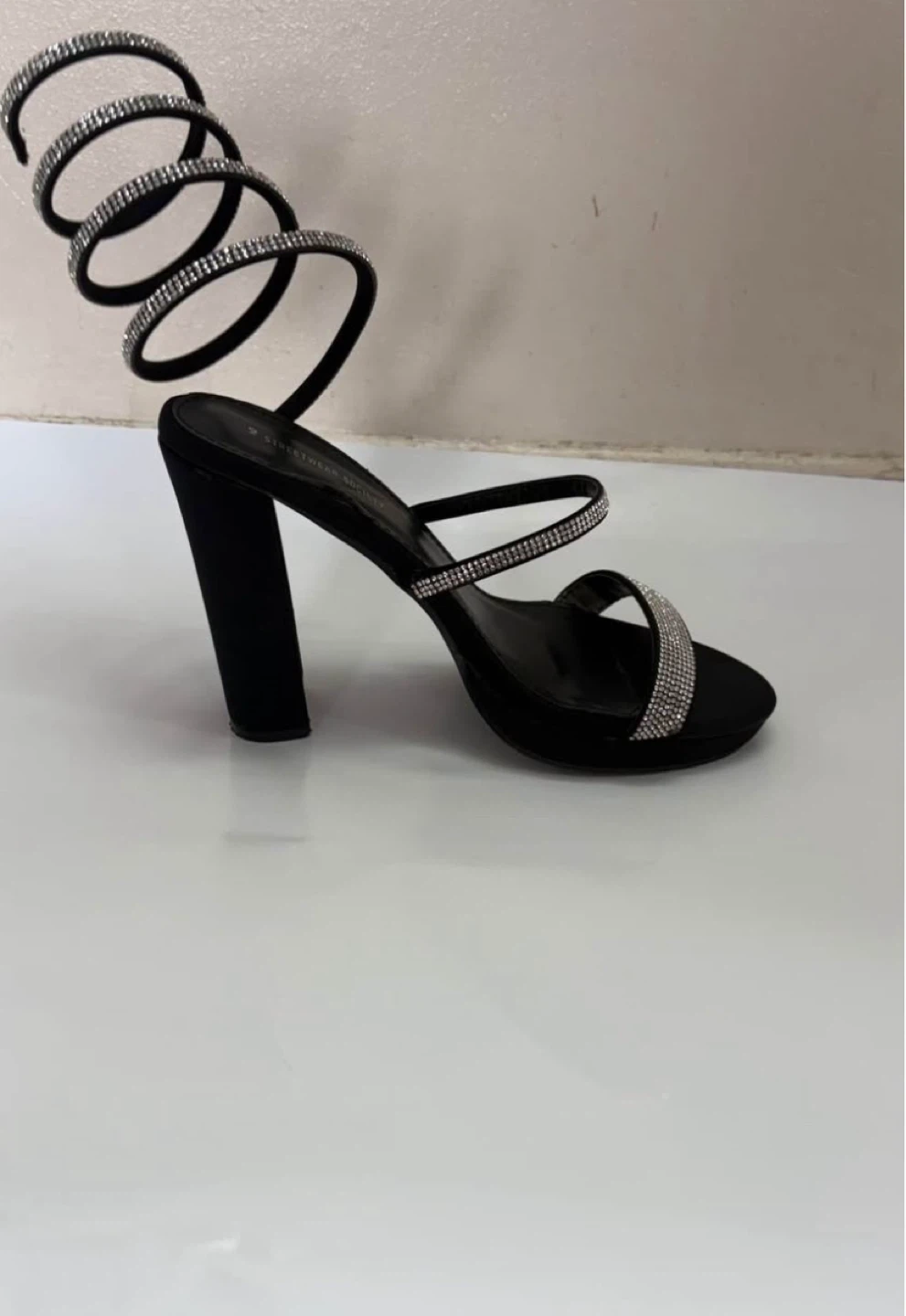 Black gemstone heels