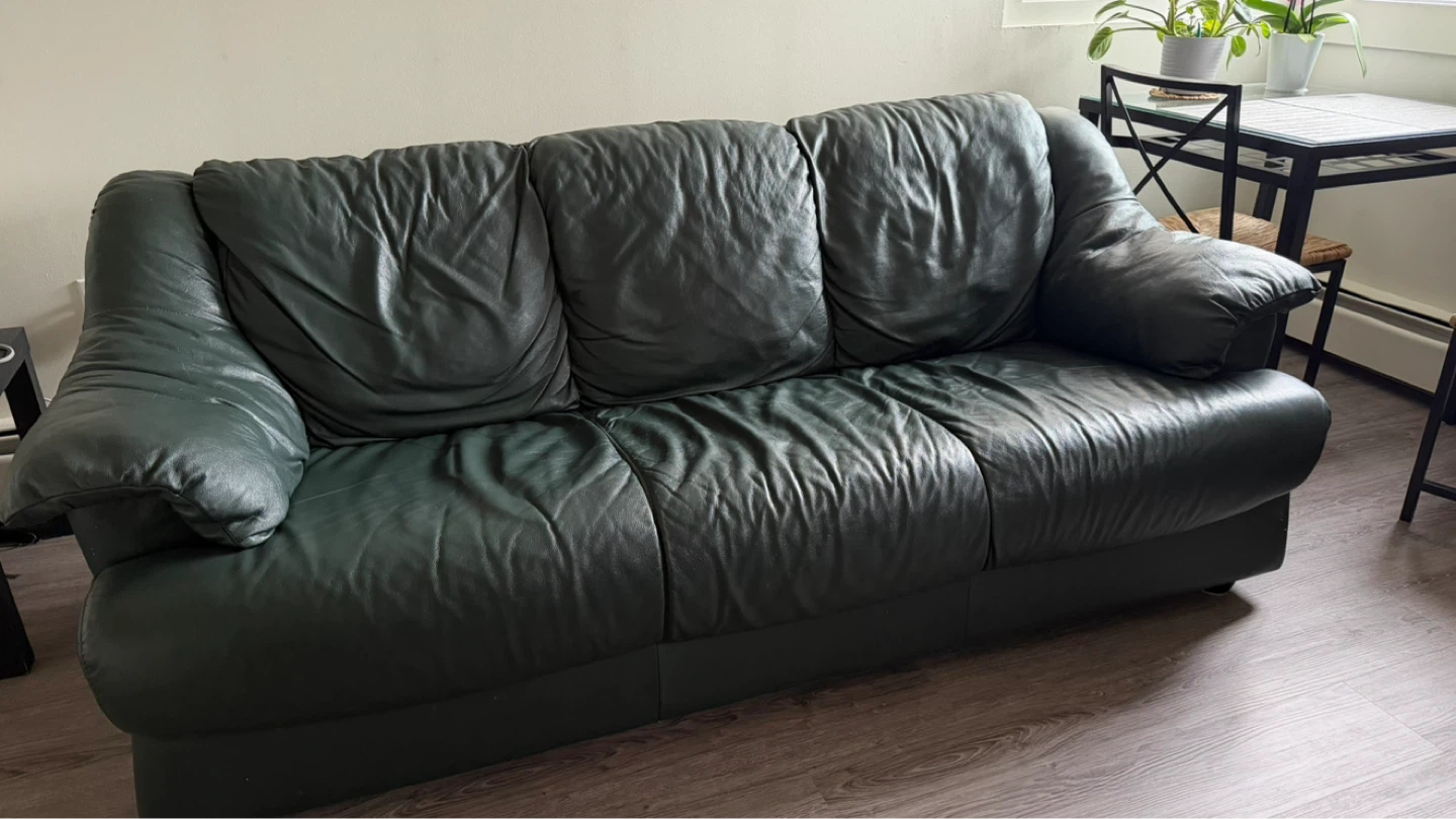Green Leather Sofa