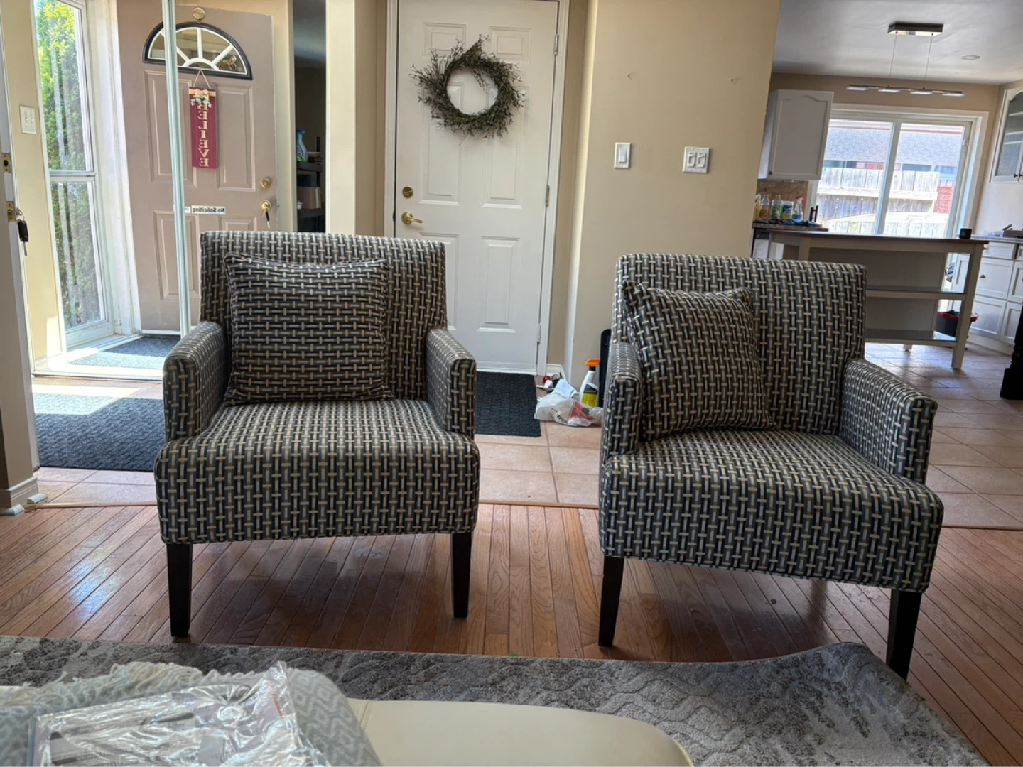 Accent Armchairs with Throw Pillows