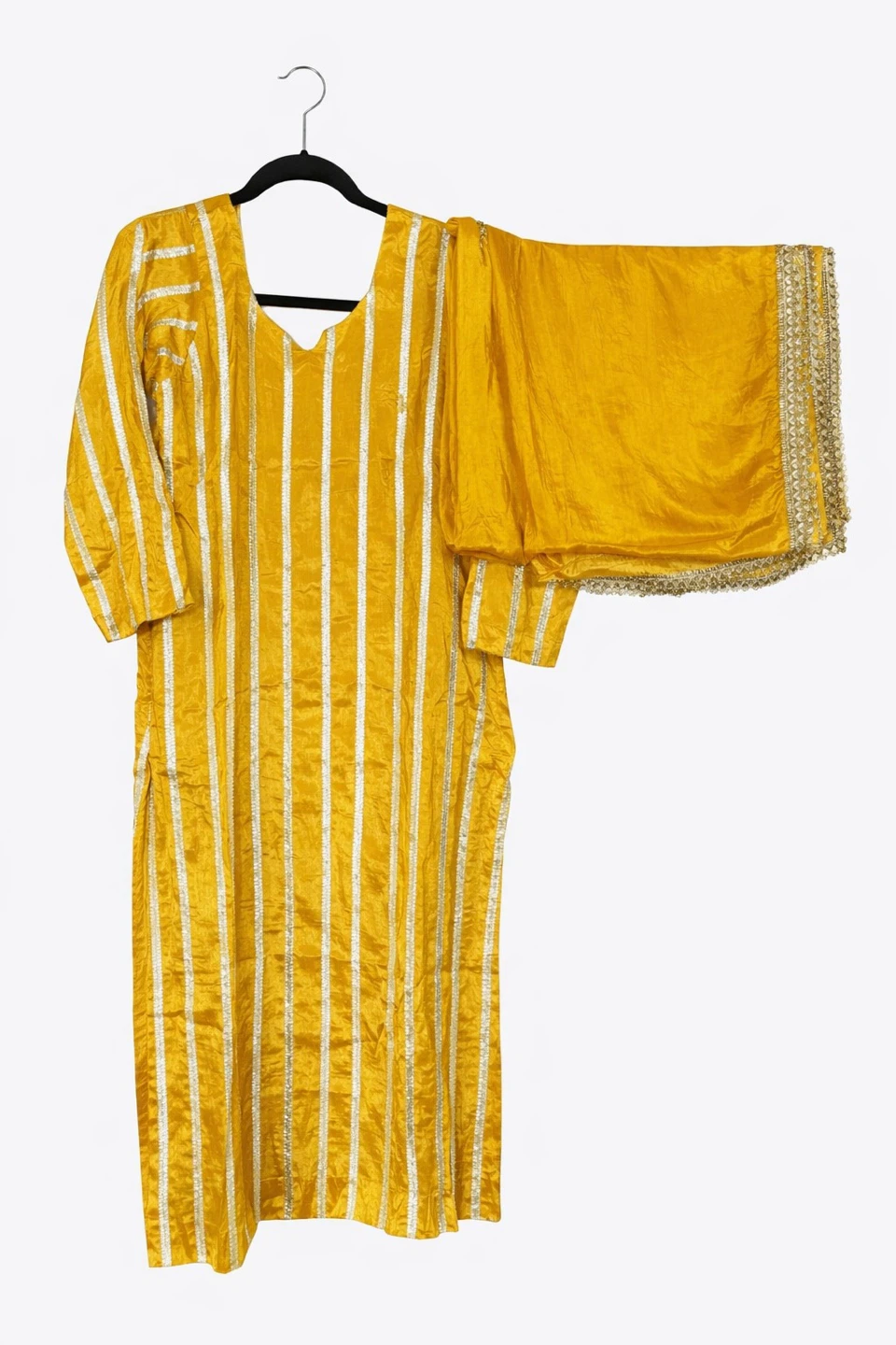 Yellow silk 3 piece suit