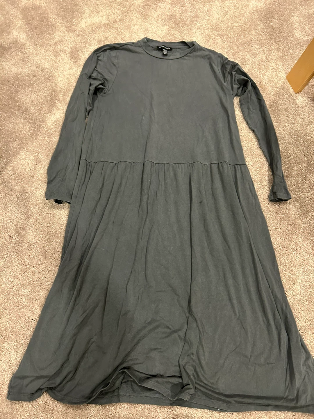 Eileen Fisher Grey Long Sleeve Tiered Dress