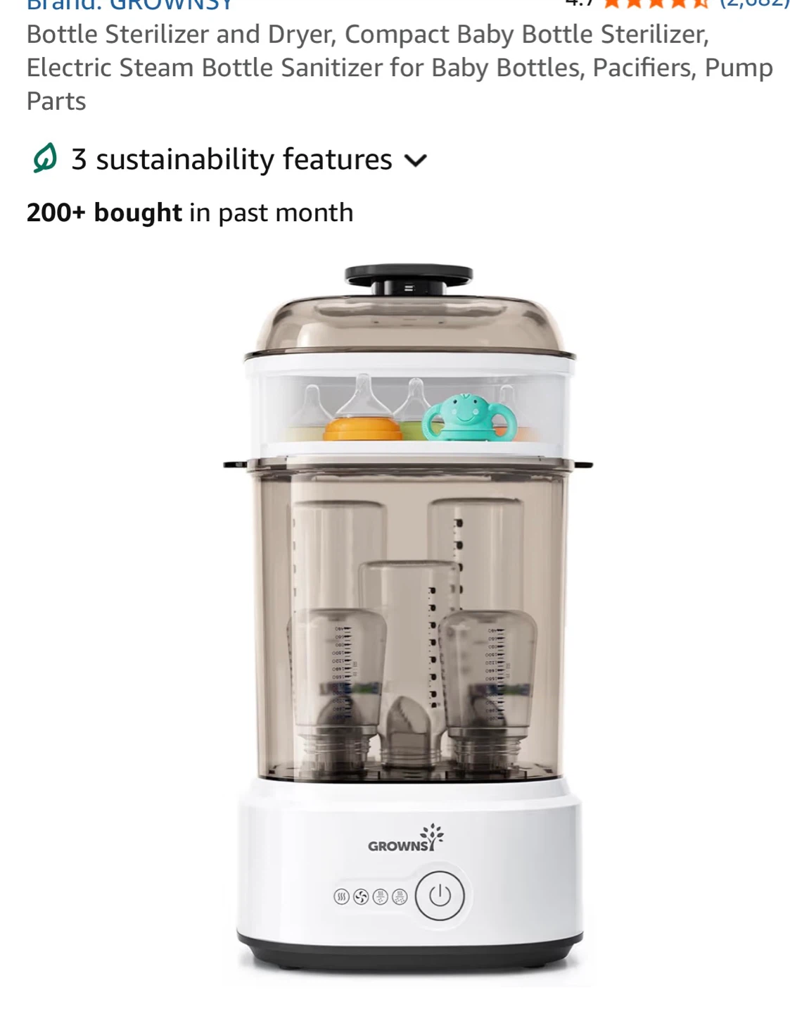 GROWNS! Bottle Sterilizer and Dryer G8