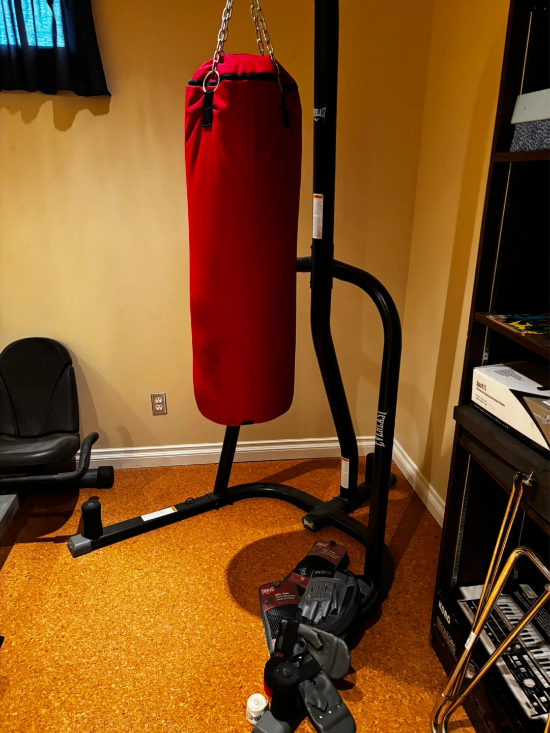 Everlast Heavy Bag Stand with Red Punching Bag