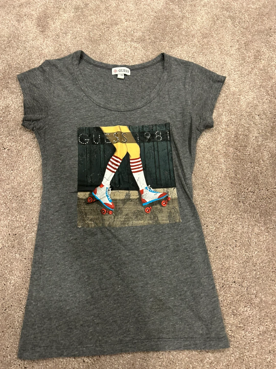 Guess t-shirt with roller skate graphic