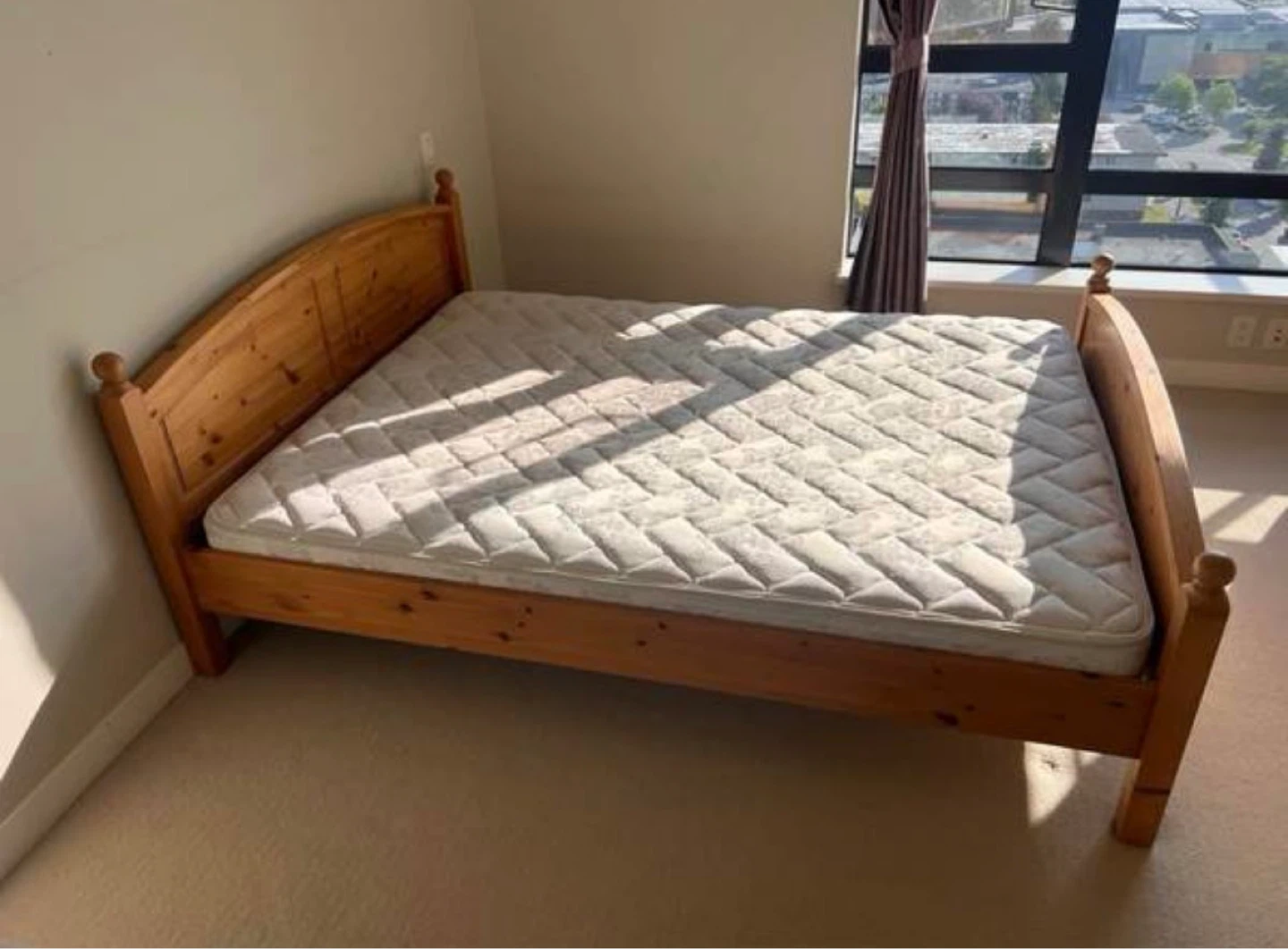 Solid wood Queen bed frame *Free delivery