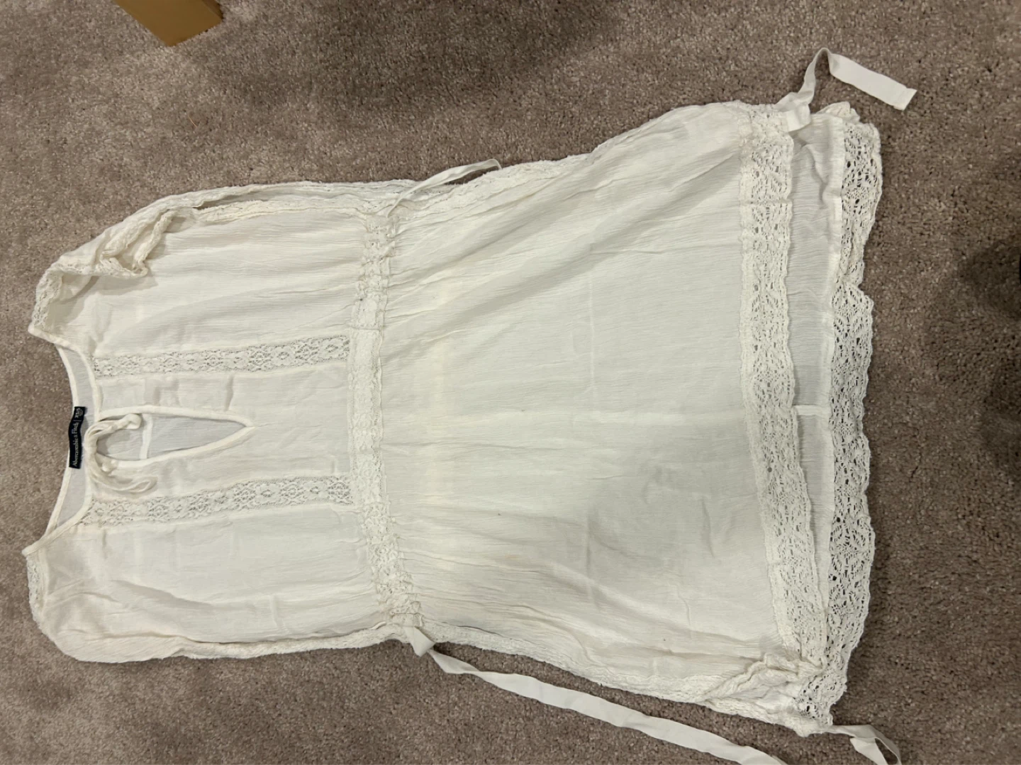 Abercrombie & Fitch White Lace Trim Dress