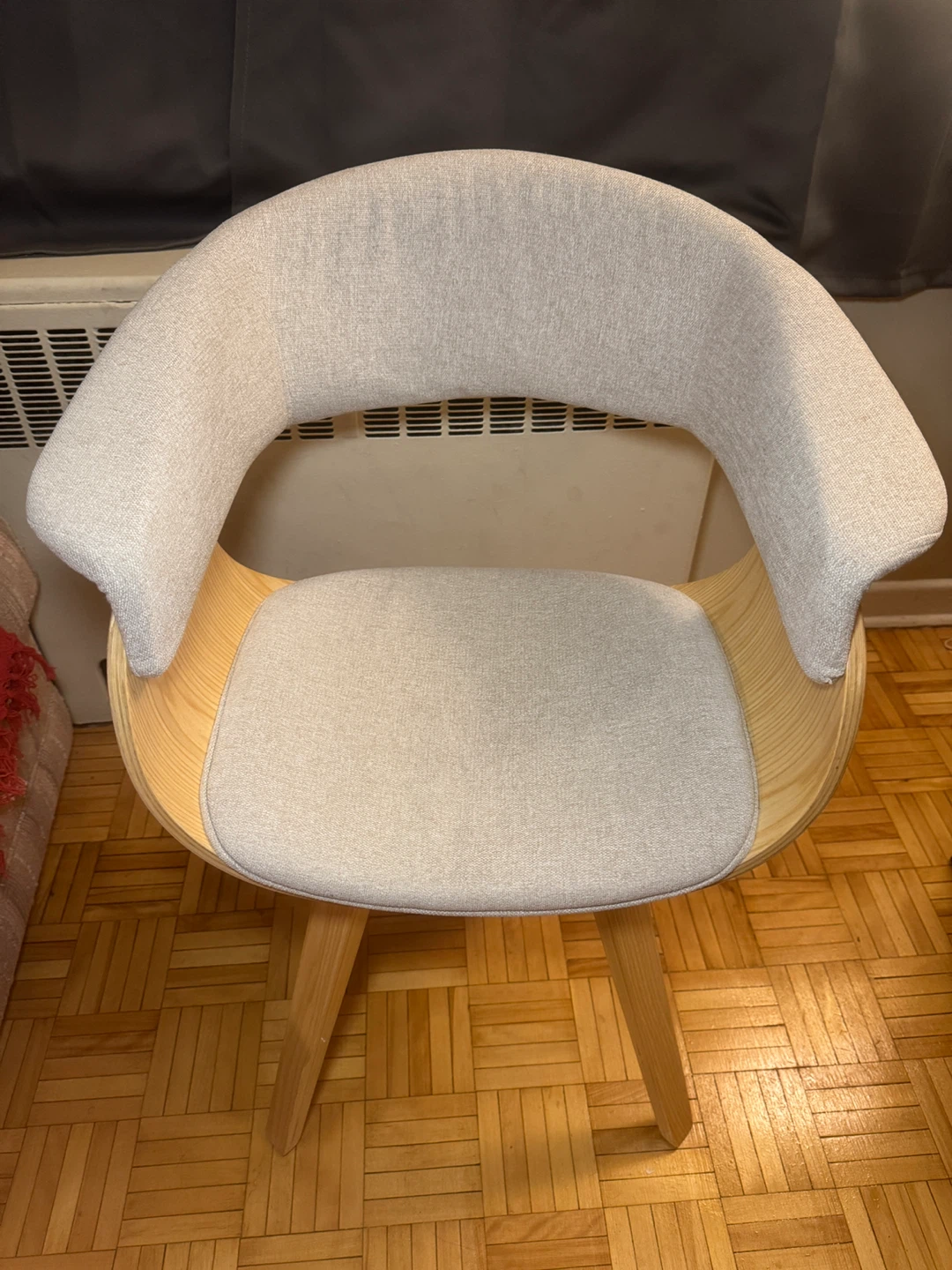 Accent Chair - fabric upholstery with wooden base
