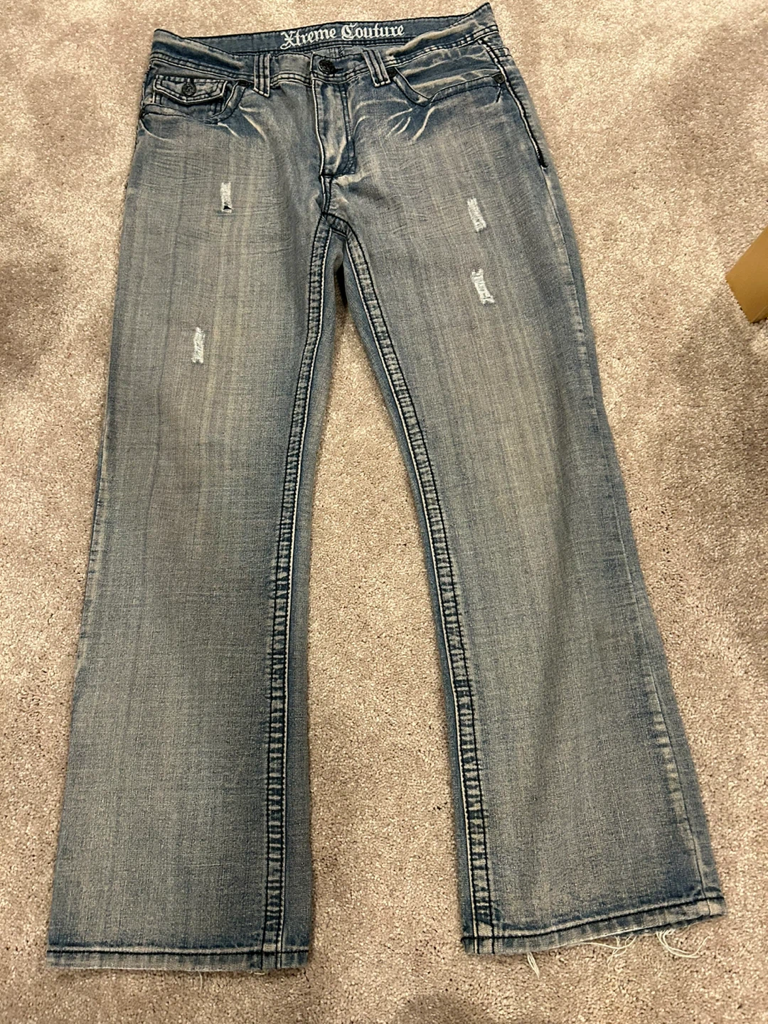 Xtreme Couture Distressed Denim Jeans - photo 2
