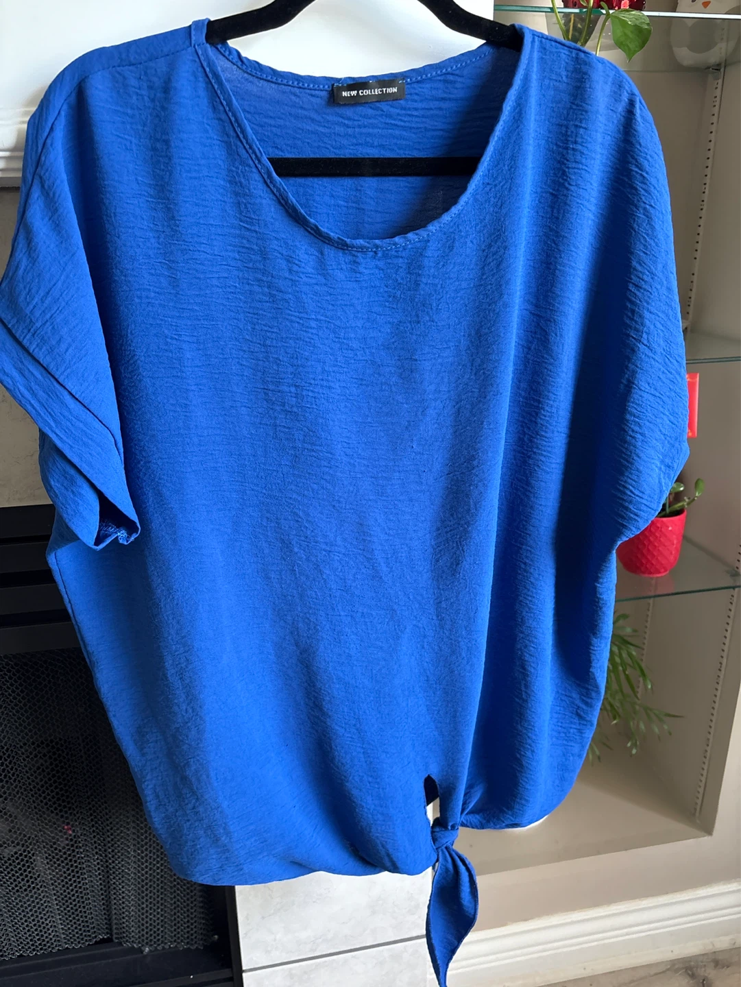 Blue Tie-Front Blouse - photo 3