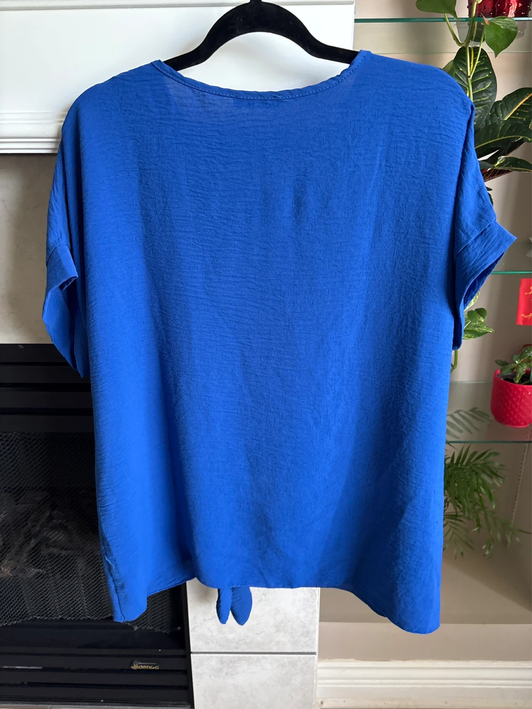 Blue Tie-Front Blouse - photo 4