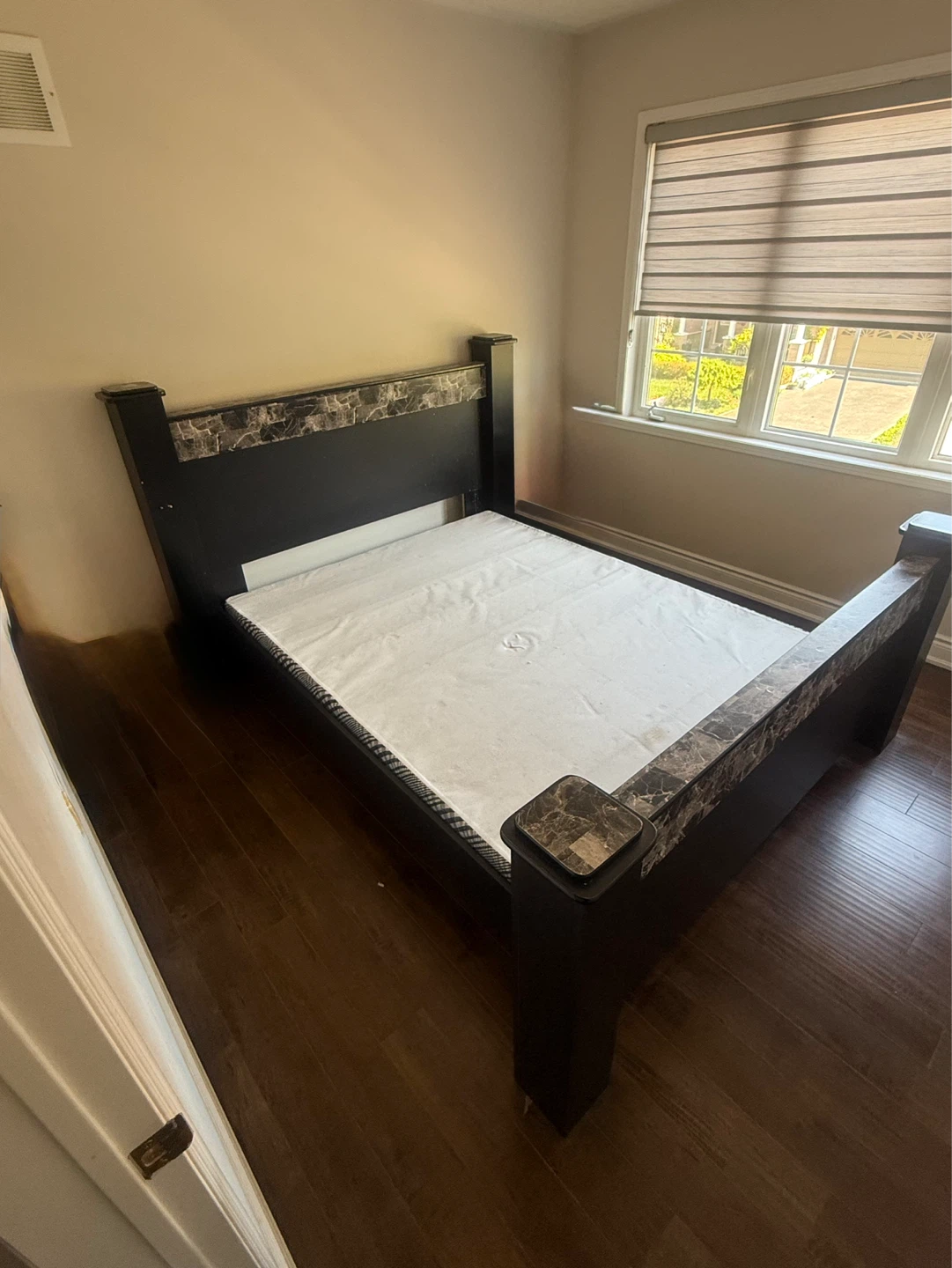 Black Marble Effect Bed Frame with Dresser and Nightstands - photo 2