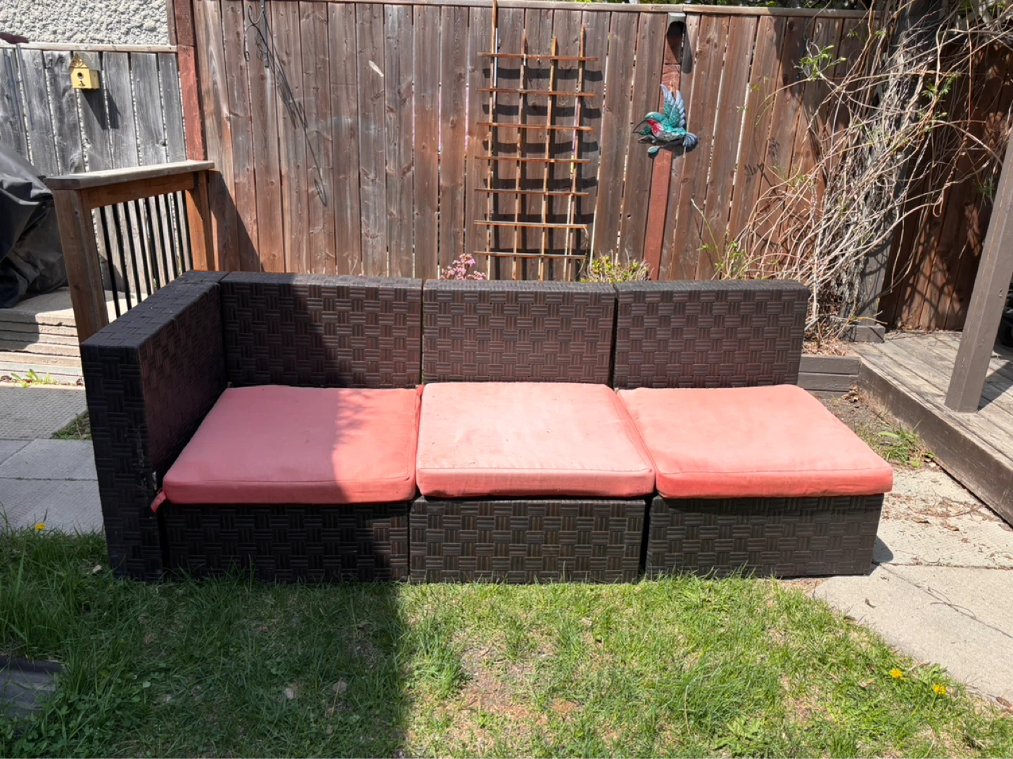 Outdoor Wicker Sectional Sofa with Cushions