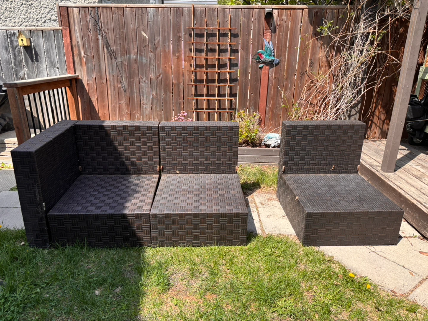 Outdoor Wicker Sectional Sofa with Cushions - photo 3