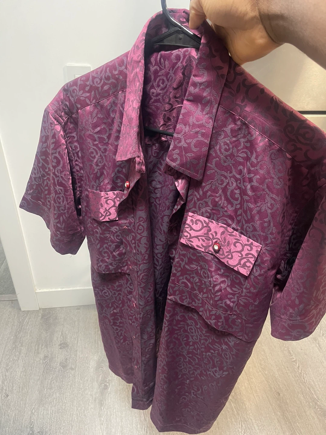 Men’s African print button-up shirt with a floral pattern - photo 3