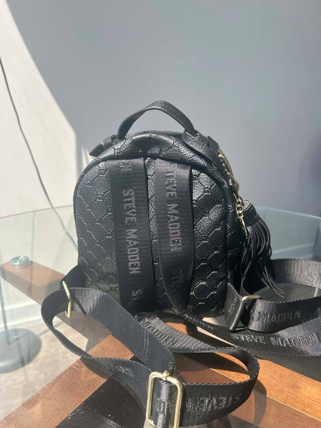 Steve Madden Black Quilted Mini Backpack with Cardholder - photo 3
