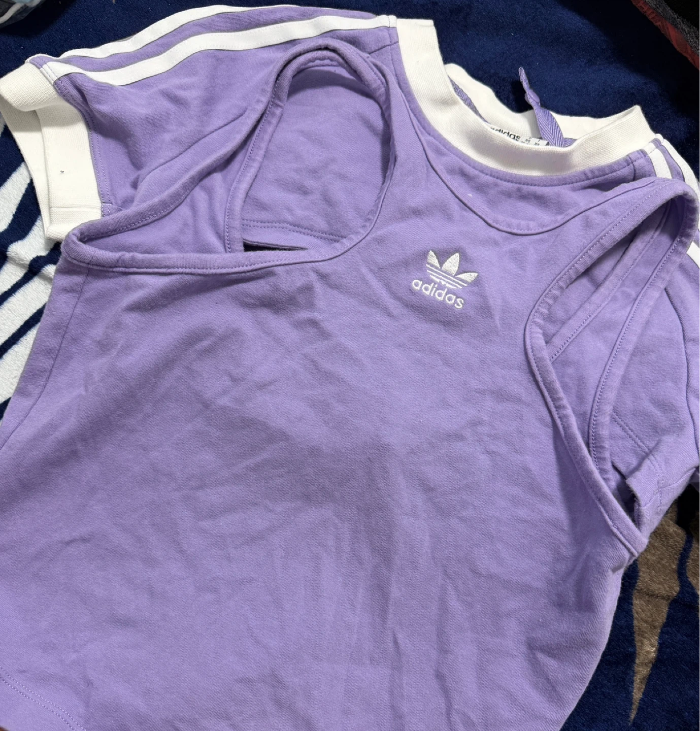 Adidas Cropped Tank Top - Lavender XS