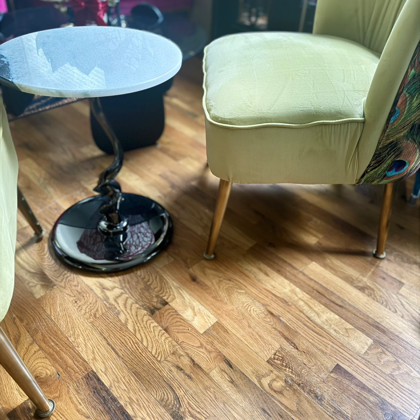 Marble Top Accent Table with Swirl Base - photo 3